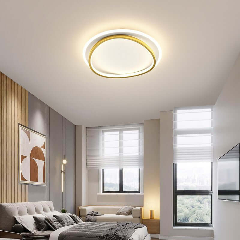 Minimalistisk LED loftlampe i sort-guld