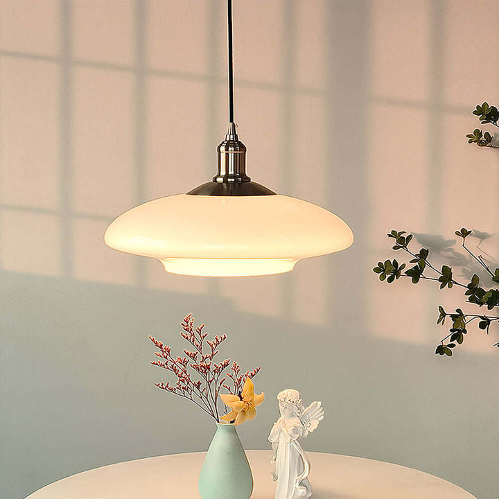 Moderne Hvid Glas Pendel Lampe