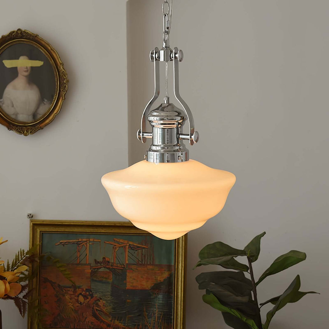 Elegant Pendel Lys i Glas & Metal