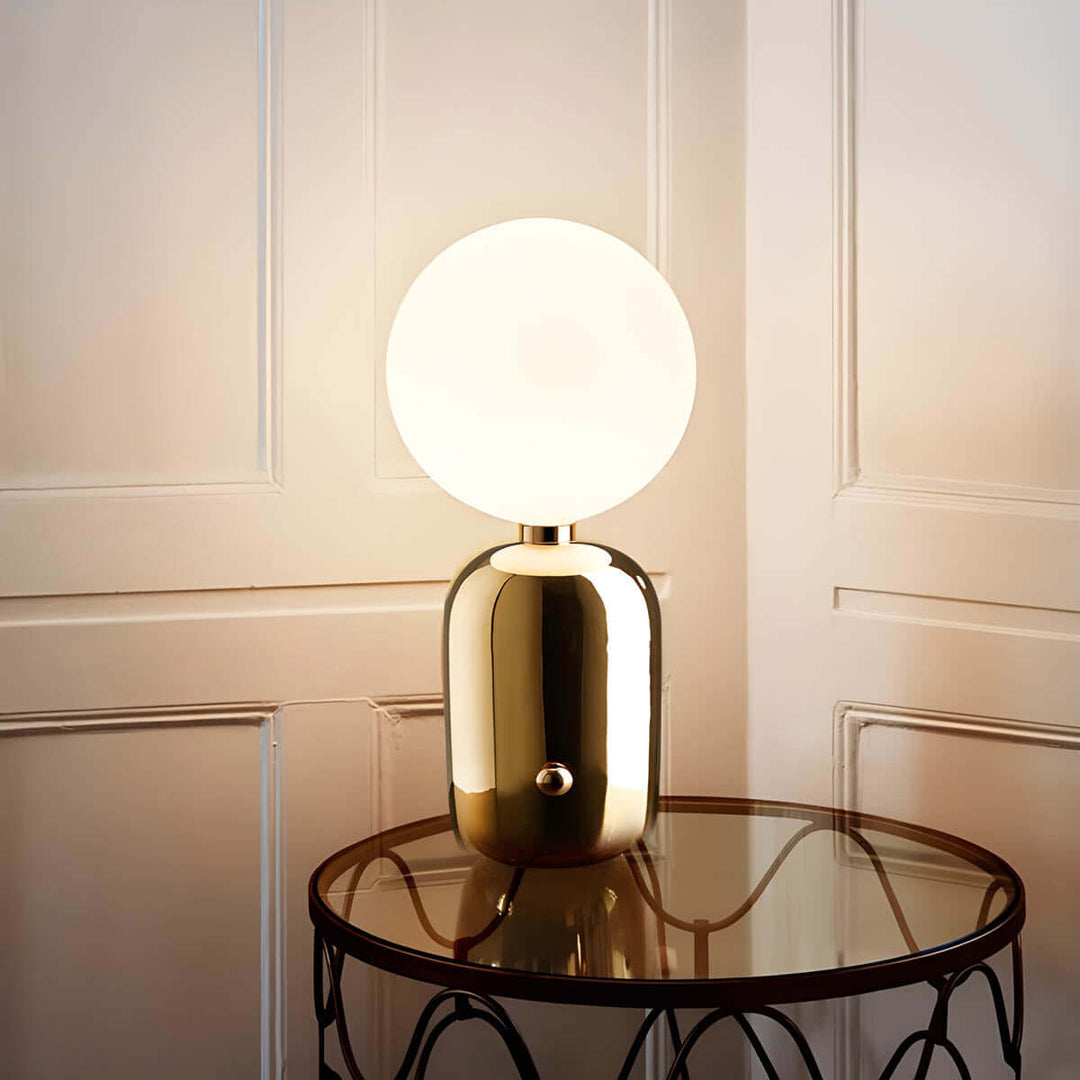 Elegant Skrivebordslampe med Glasfod