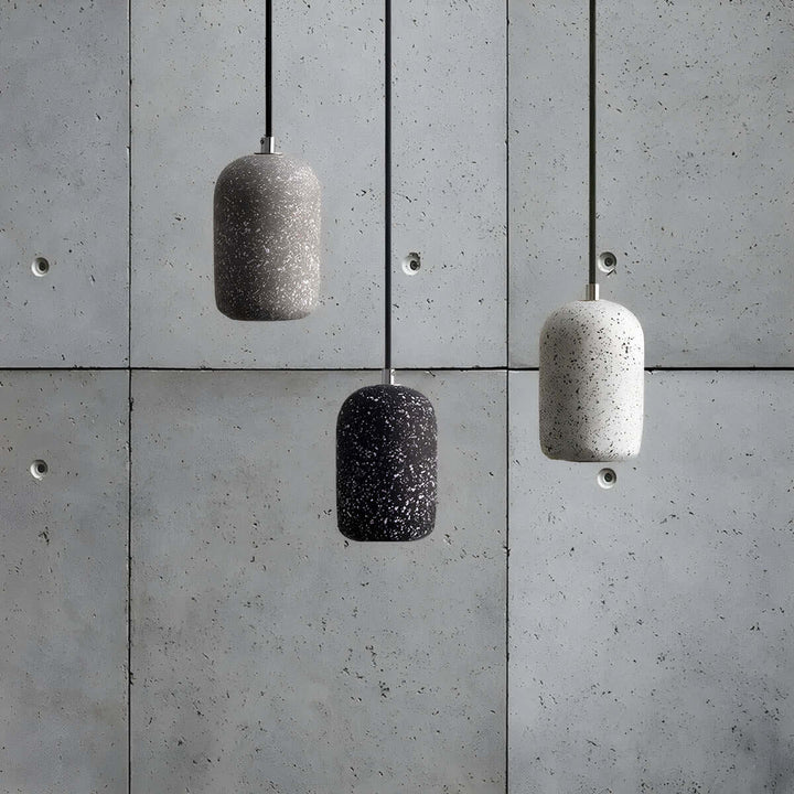Industriel loft hængelampe i cement og glas
