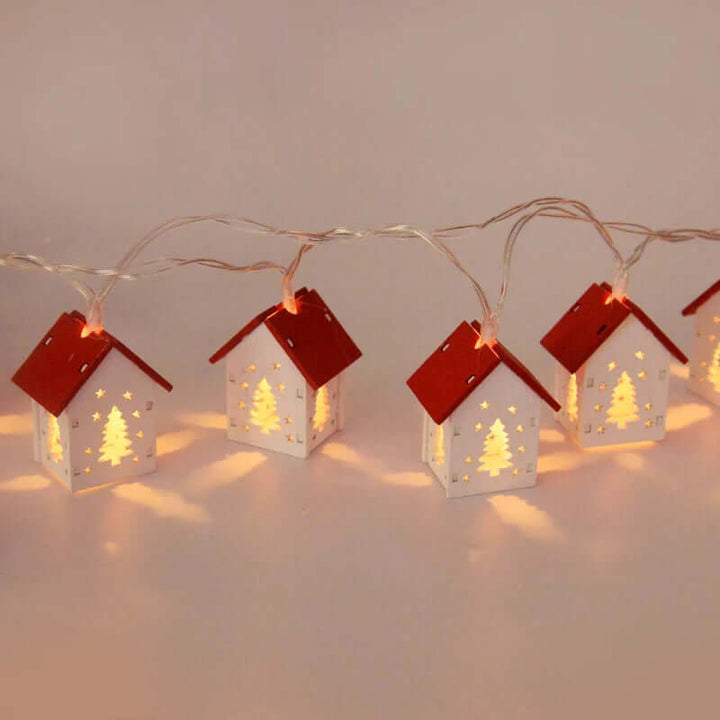 Hængende Træ-Julehuse med LED-Lys