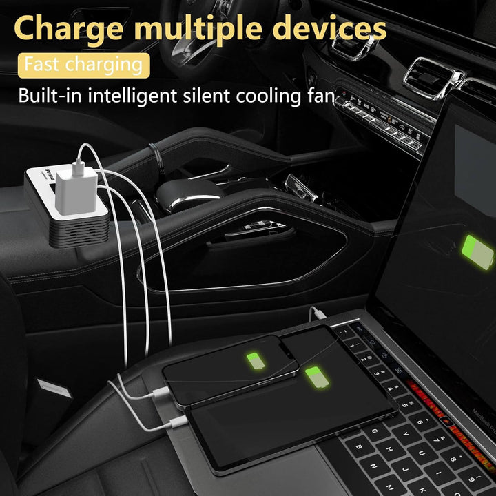 200W Bilinverter 12V til 220V AC med USB