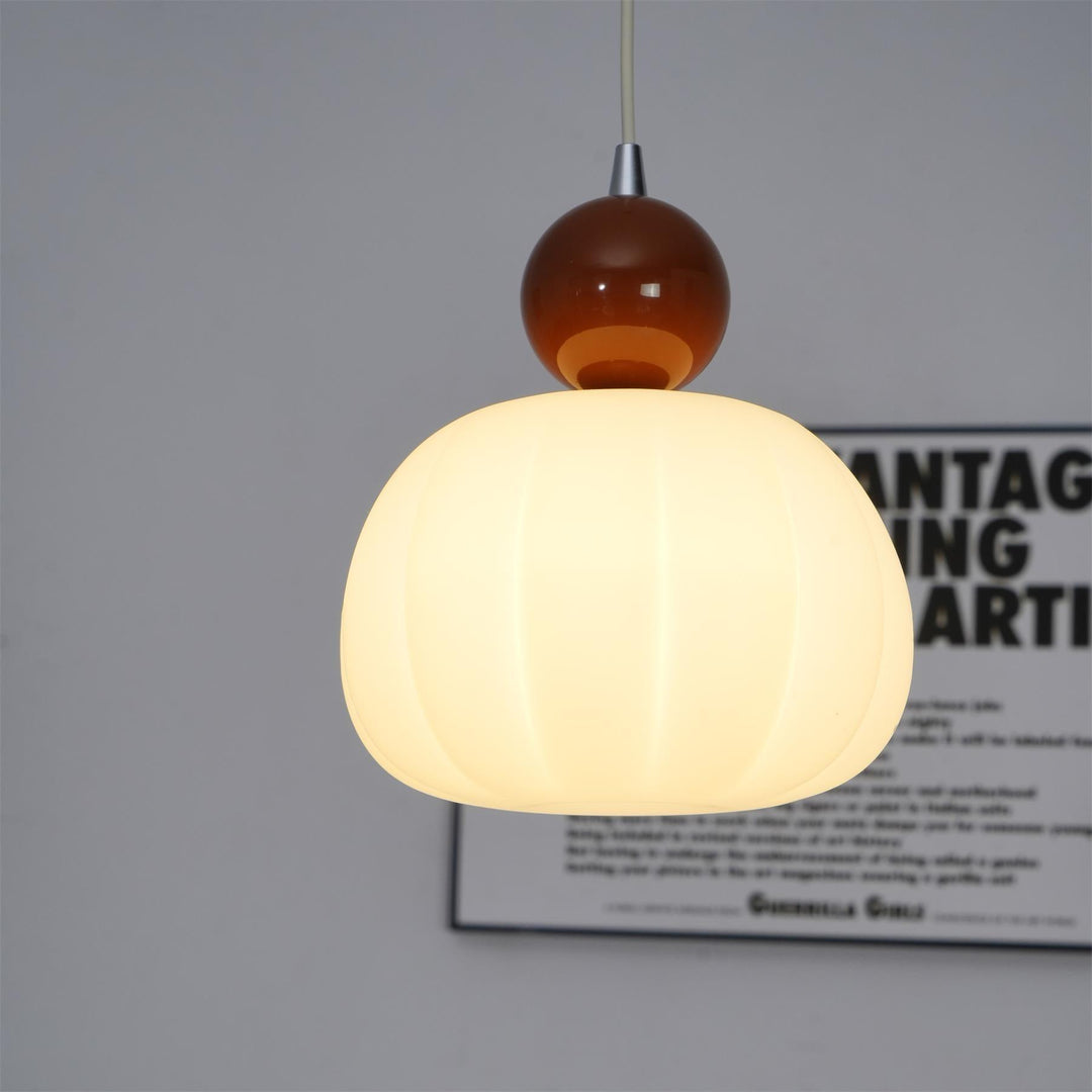 Elegant Græskar Pendellampe, 14 cm