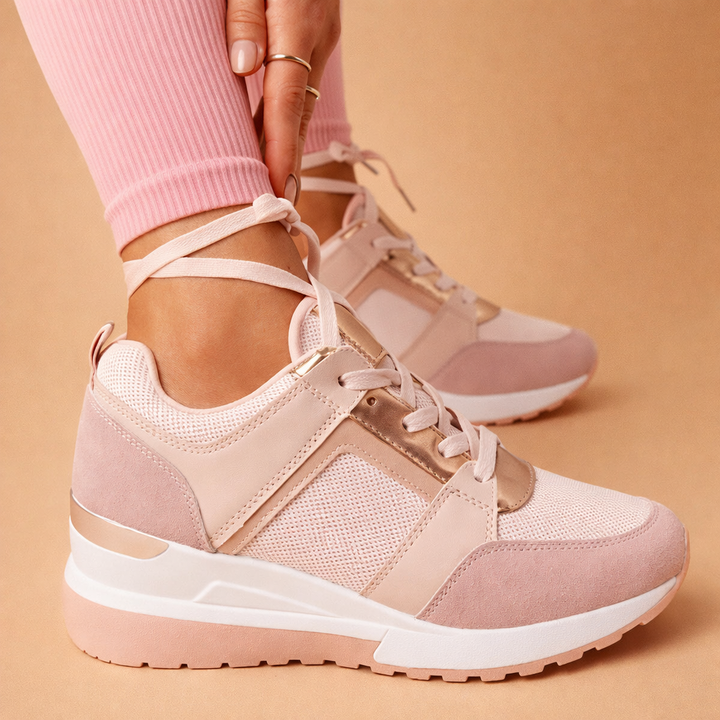 Hvide platform sneakers til damer, stilfulde og moderne. Perfekt til hverdagsbrug, giver diskret højde.