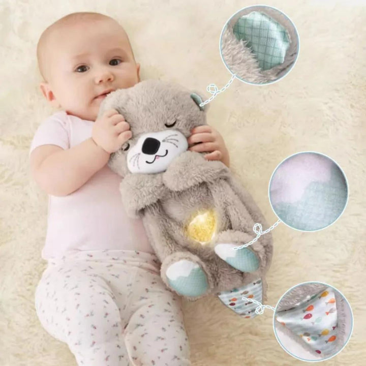 Beroligende nussebamse til baby. Sovedyr i blødt plys giver tryghed ved søvn.