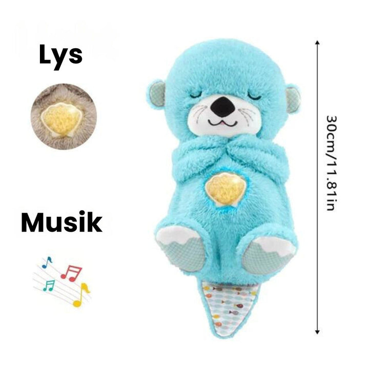Lam nussebamse og sovebamse til baby. Blødt plysdyr for tryghed og en god nattesøvn.