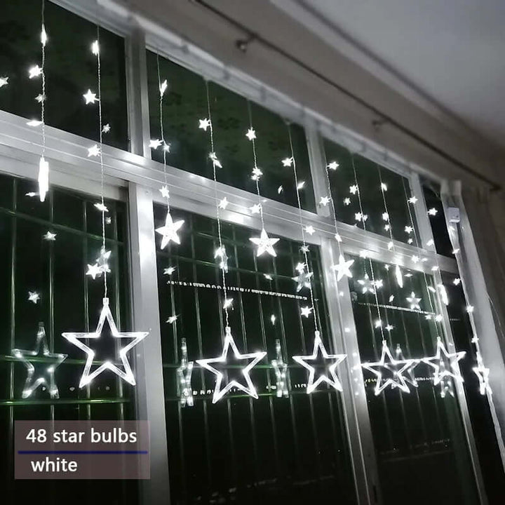 LED Stjernegardinslyskæde 3x3m Varm Hvid