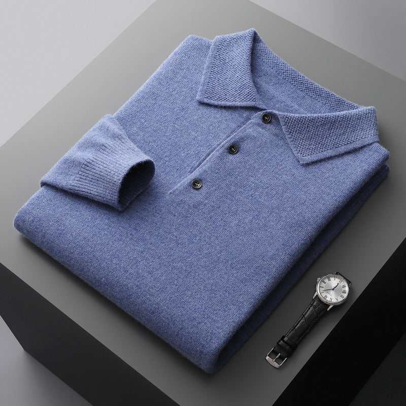Stilfuld langærmet herrepolo, ideel som overdel til efterår og vinter, kombinerer klassisk look med komfort.