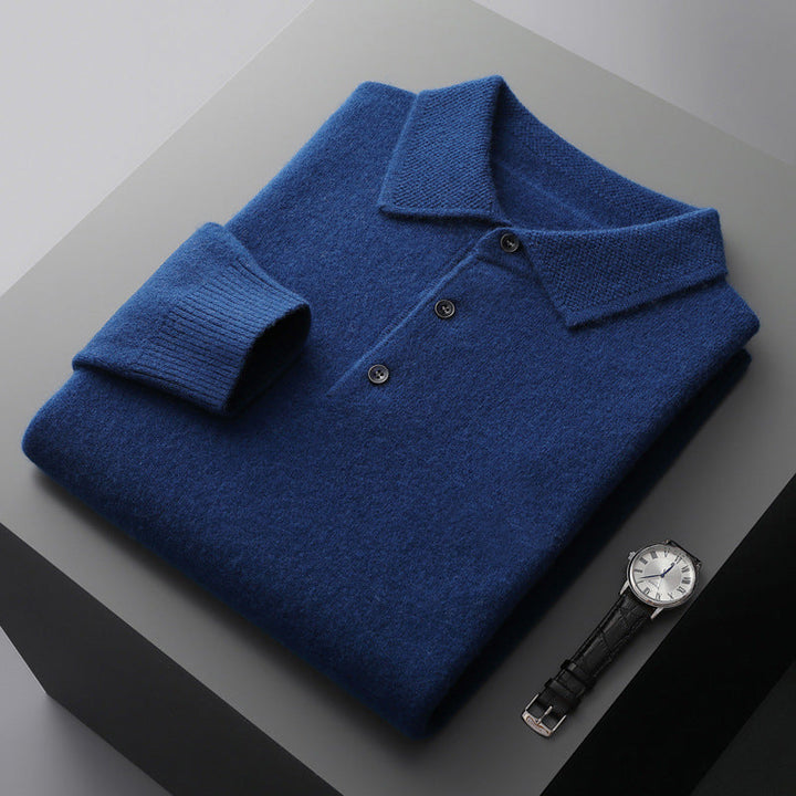 Alsidig herrepoloshirt med lange ærmer til dagligdagsbrug; en blød og komfortabel klassiker.