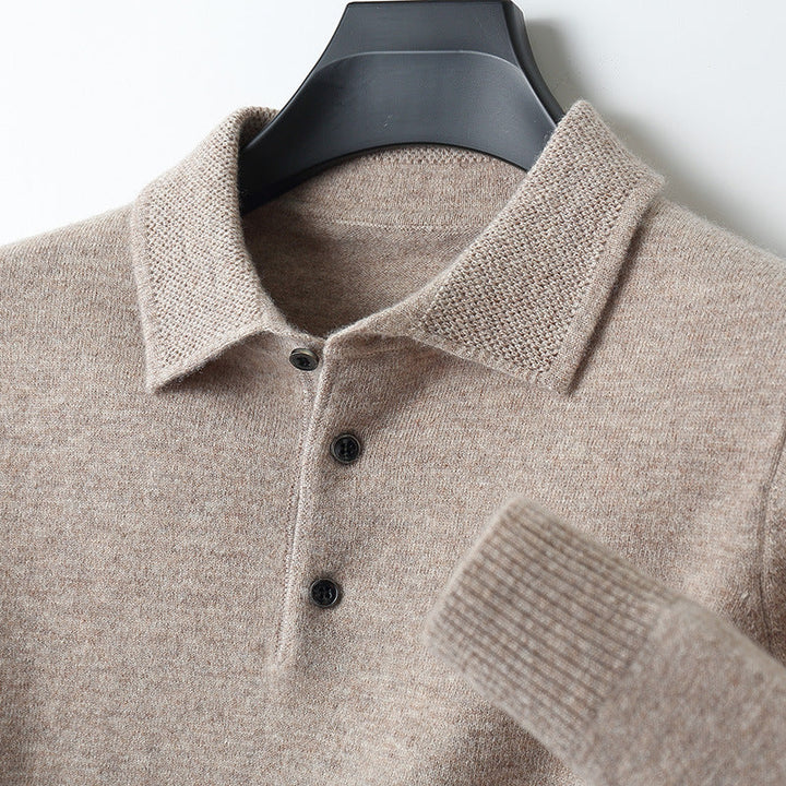 Klassisk langærmet herrepoloshirt, en tidløs overdel der leverer stil og komfort til mænd.