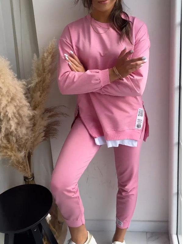 Trendy oversized sweatsæt til kvinder; et komfortabelt og stilfuldt todelt sæt til hverdagsbrug.