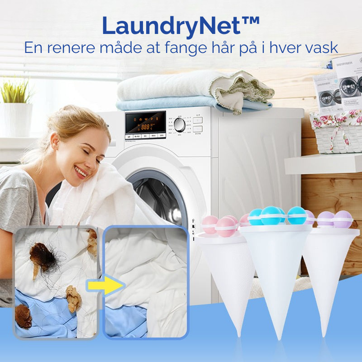 Blå fnugfanger til vaskemaskinen. Fjerner effektivt fnug, hår og snavs fra vasketøjet for renere tøjpleje.