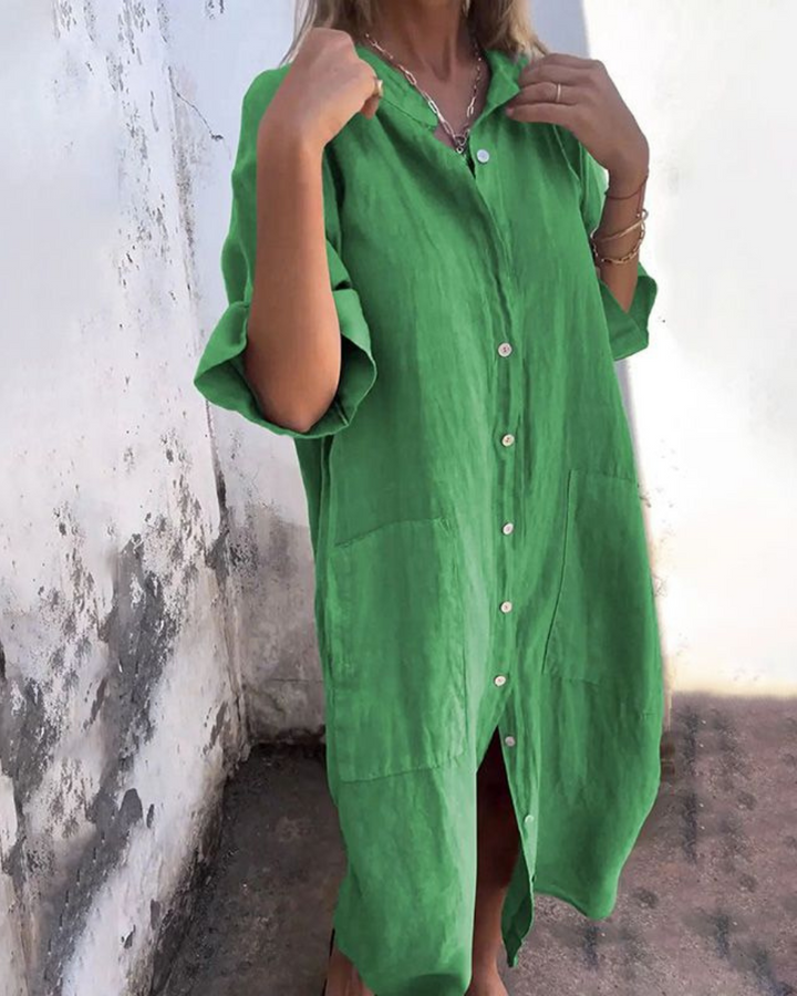 Afslappet sommerkjole/tunika til kvinder i boho stil. Perfekt til hverdag og varme dage.
