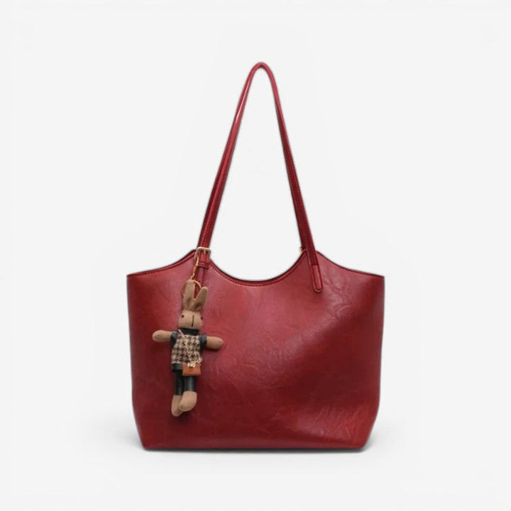 Rød skuldertaske til damer med stor kapacitet, ideel som hverdags taske. Praktisk accessories.
