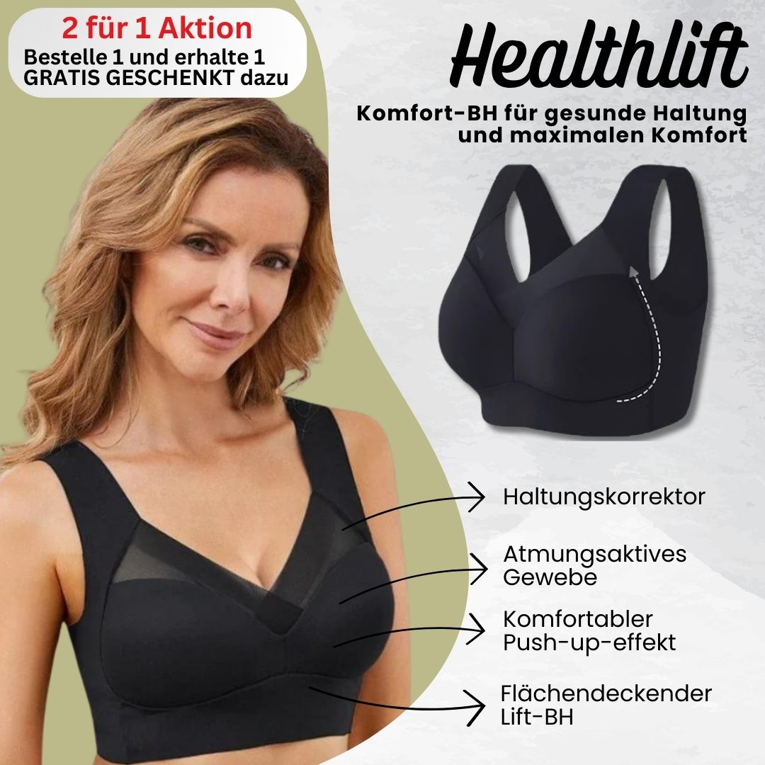 Bøjlefri komfort-bh i beige, ergonomisk og sømløs, med polstrede stropper, ideel for bedre støtte og kropsholdning.