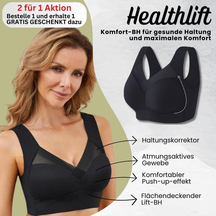 Bøjlefri komfort-bh i beige, ergonomisk og sømløs, med polstrede stropper, ideel for bedre støtte og kropsholdning.