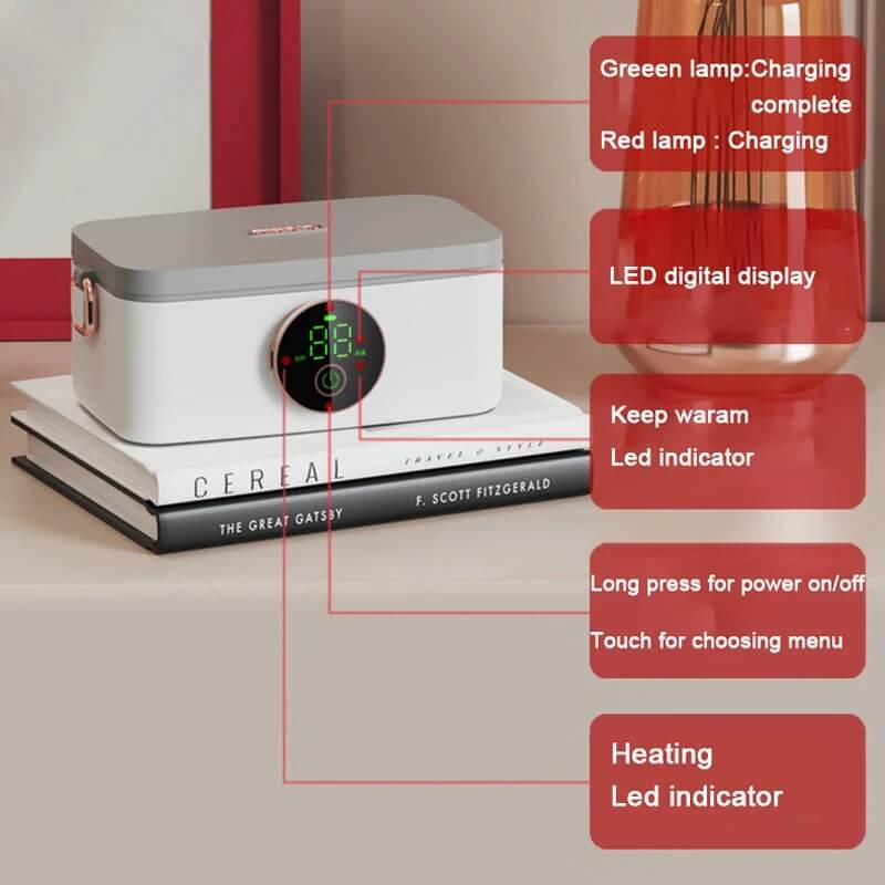 Elektrisk Madkasse 1000ml - Termo Madkasse med Batteri