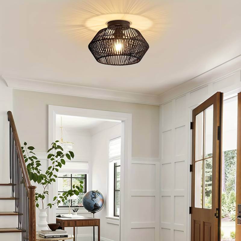 Boheme Loft Væglampe Håndlavet Rattan Designerlampe