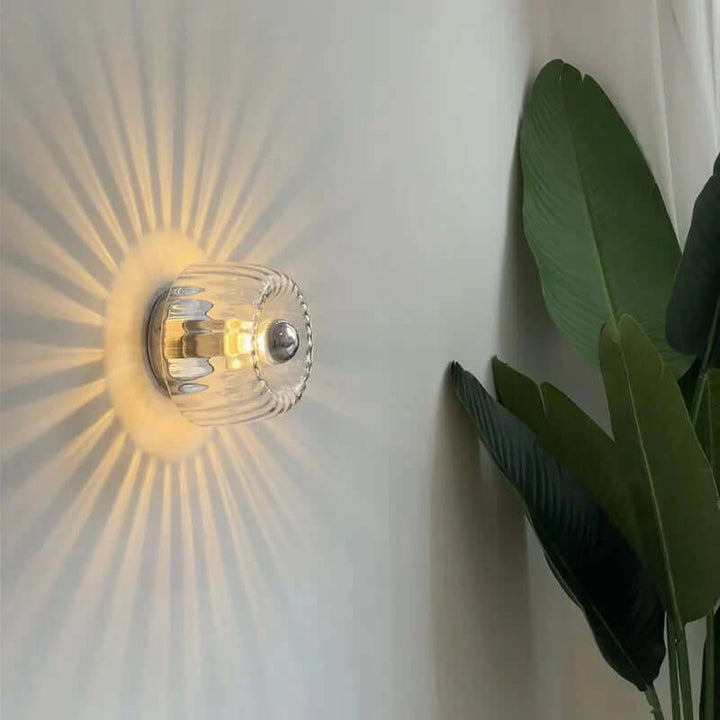 Moderne skandinavisk Bauhaus væglampe i glas