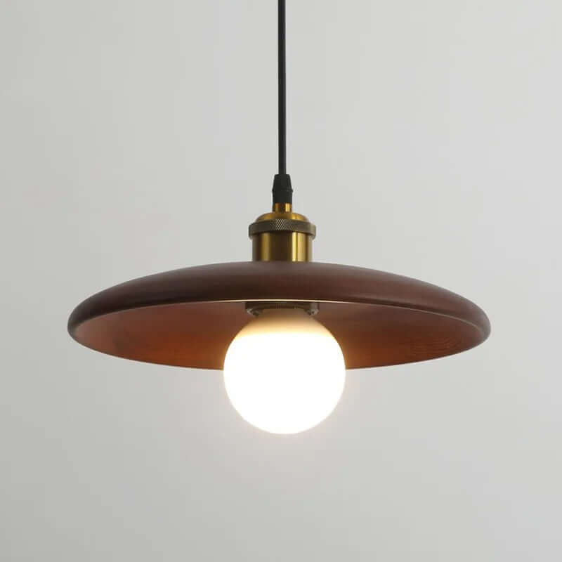 Træ loftslampe pendellampe LED varmhvid