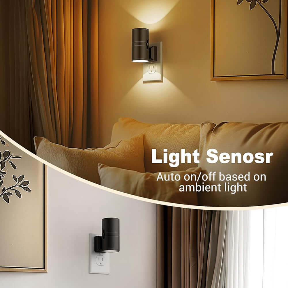 LED-natlys med sensor, varmt hvidt