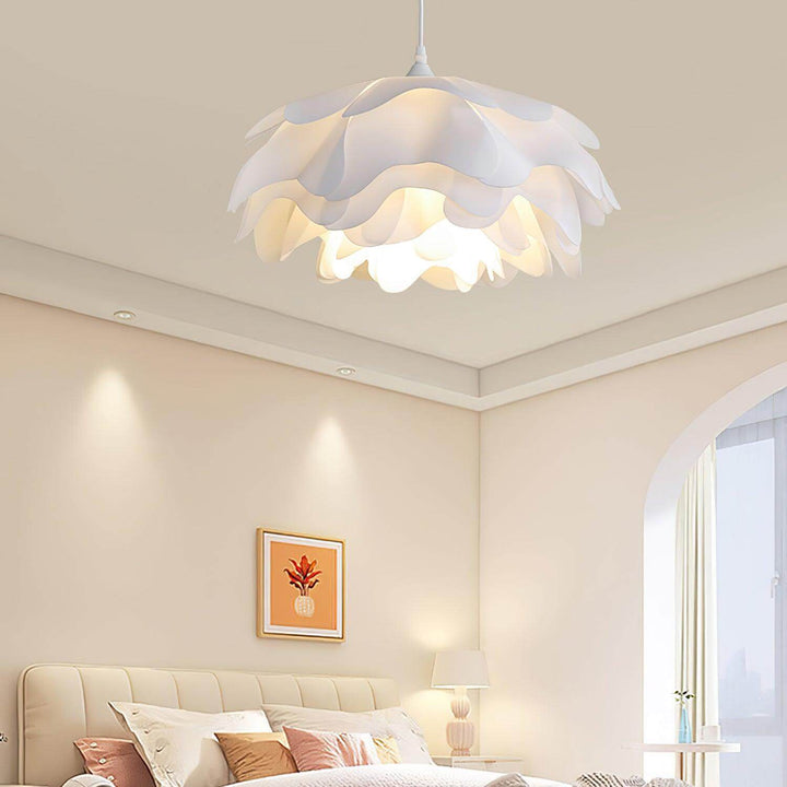 Hvid blomster LED pendellampe