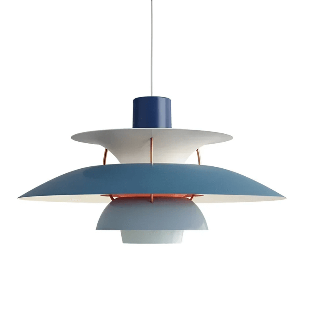 Moderne farverig LED pendellampe i metal