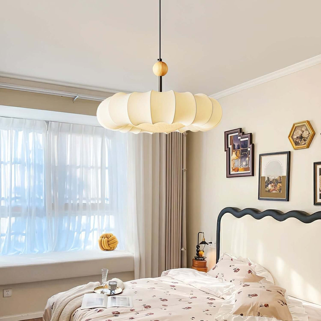 Elegant Pendellampe med Stofskærm 50cm