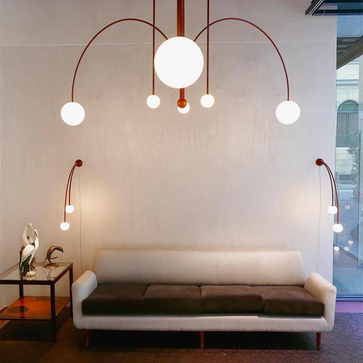 Elegant Glas & Metal Pendel Lampe