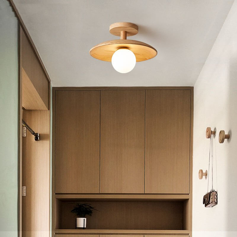 Japansk Loftslampe i Trædesign