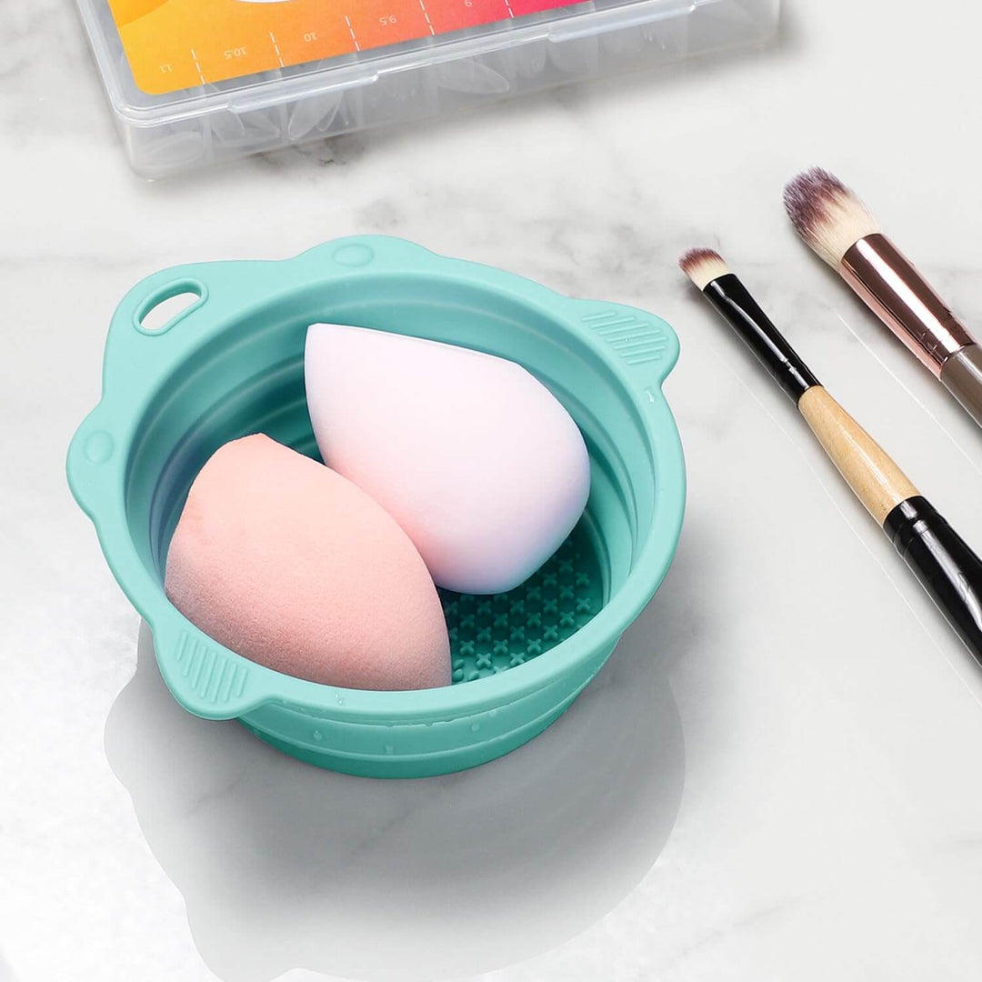 Sammenfoldelig Skåle til Rengøring af Makeupbørster