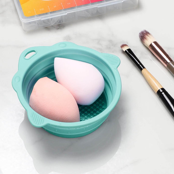 Sammenfoldelig Skåle til Rengøring af Makeupbørster