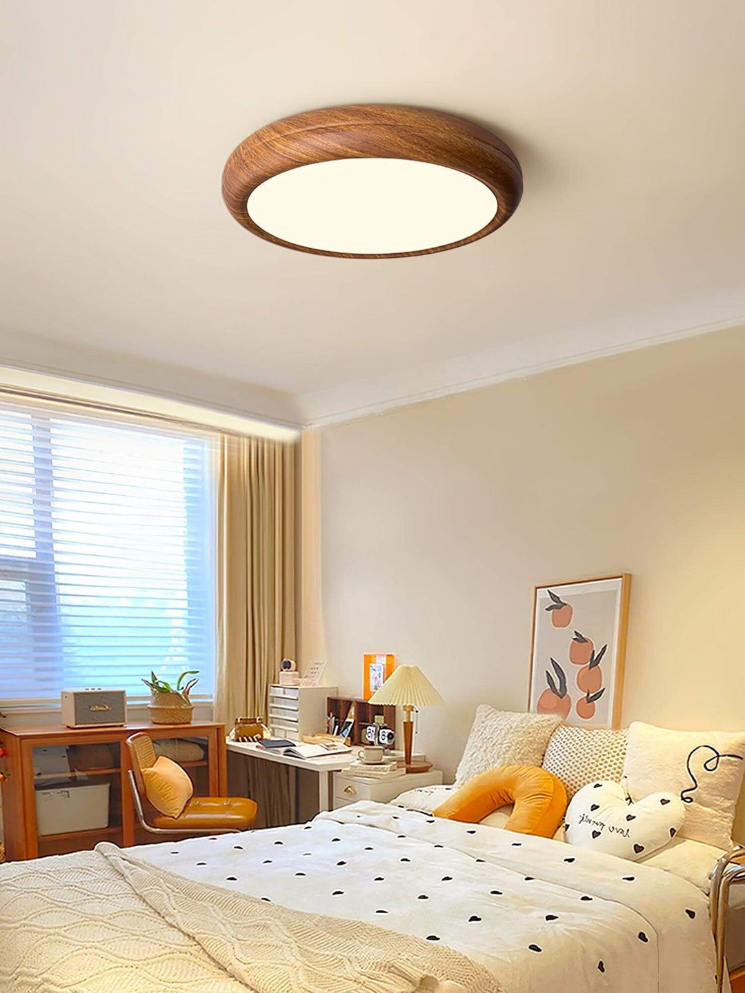 LED Loft Rund Loftlampe i Trælook