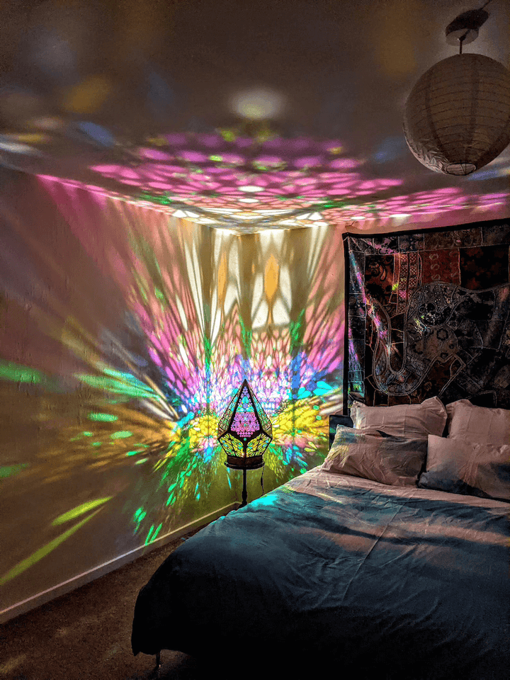 LED Bordlys Glas-i-Blok Stjernehimmeldesign