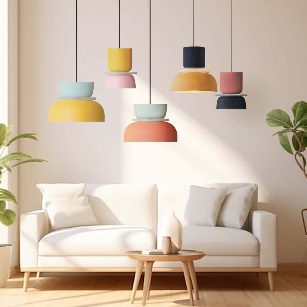 Moderne Pendellampe med Farveblok Design