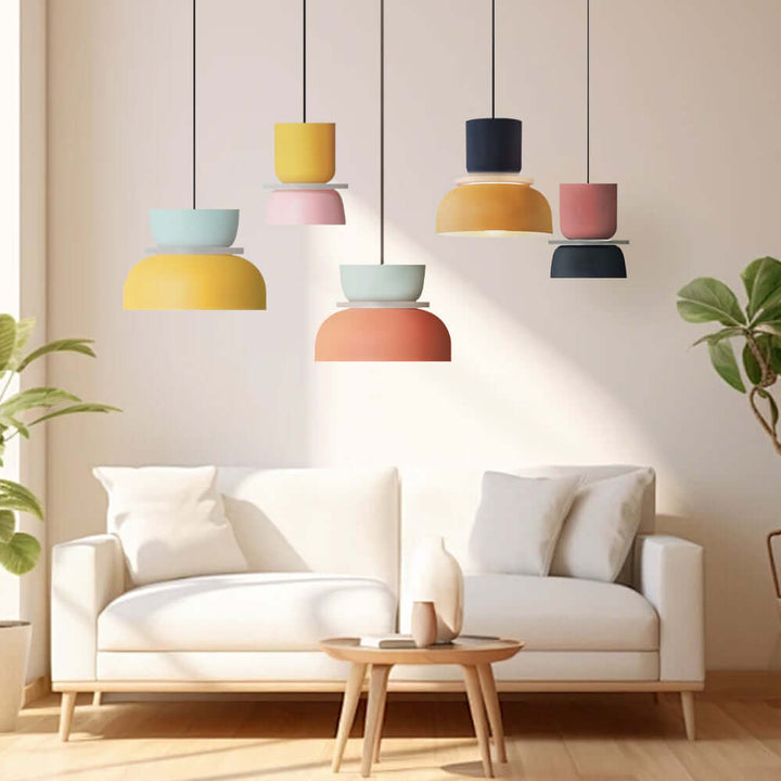 Moderne Pendellampe med Farveblok Design