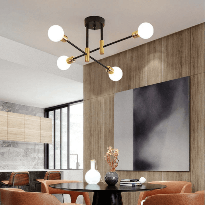 Elegant LED Loft Plafondlampe i Sort-Guld