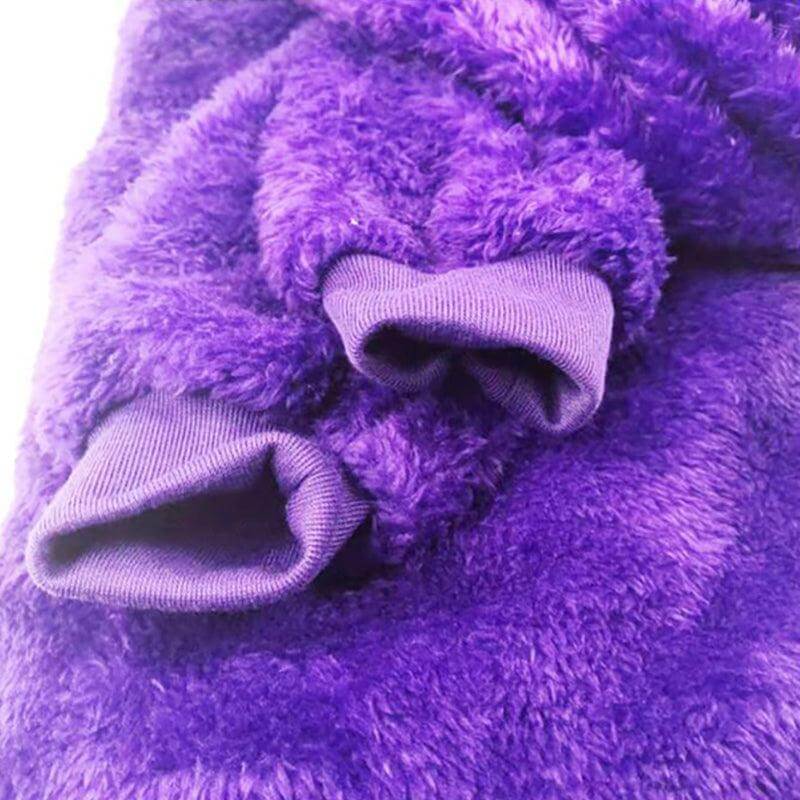 Børne hygge-hoodie med integreret plysdyr