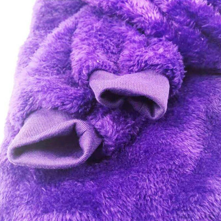 Børne hygge-hoodie med integreret plysdyr