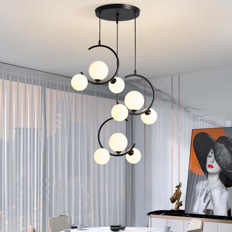 Moderne dæmpbar LED-pendellampe, 3 lyshoveder