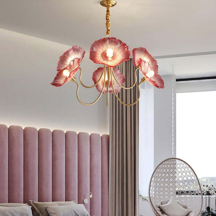 Moderne Glas Lysekrone med Lotusblomst Design
