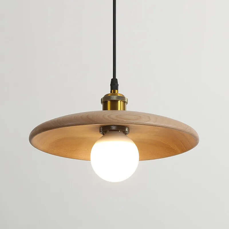 Træ loftslampe pendellampe LED varmhvid