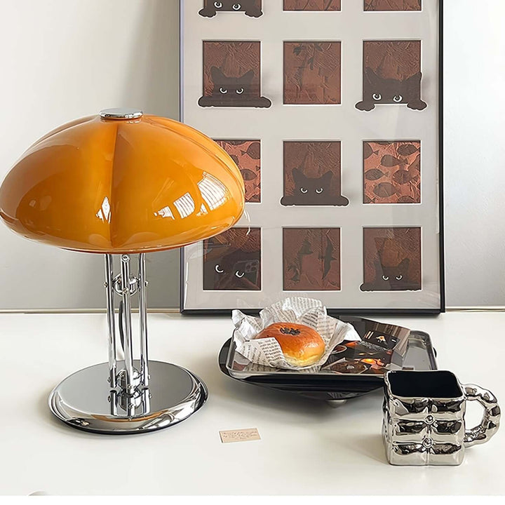Svamp Design Bordlampe Glas Ravfarvet