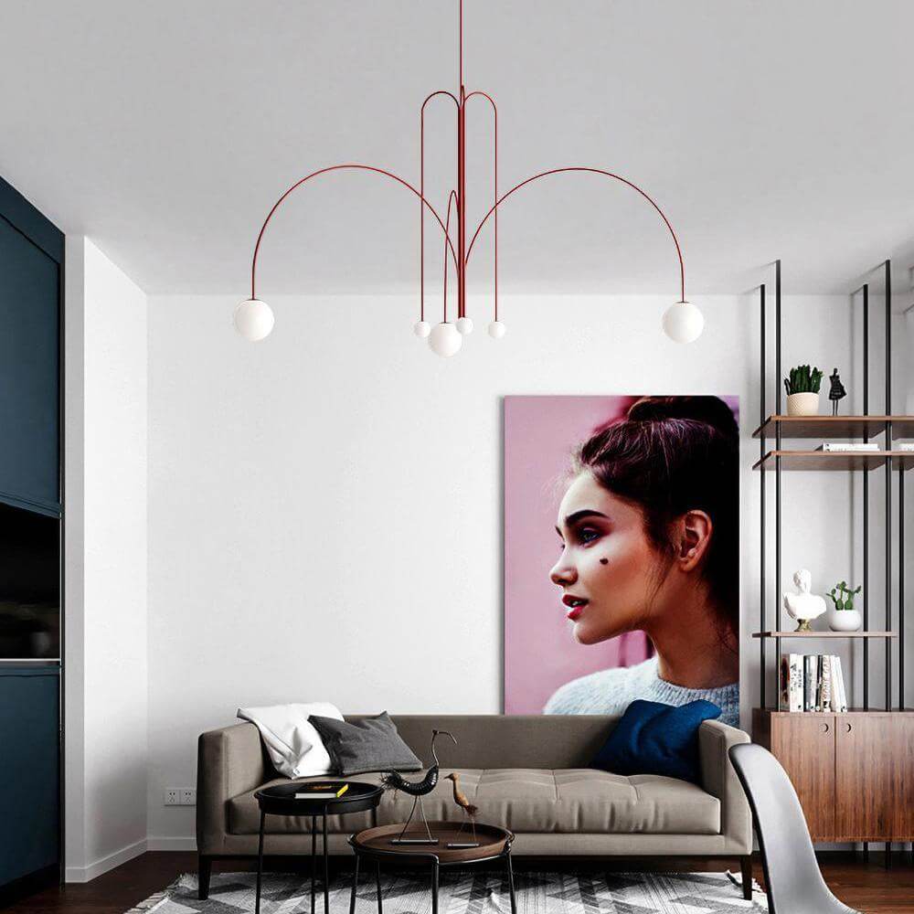 Elegant Glas & Metal Pendel Lampe