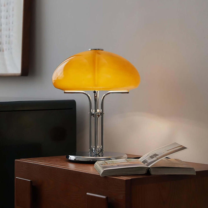Svamp Design Bordlampe Glas Ravfarvet