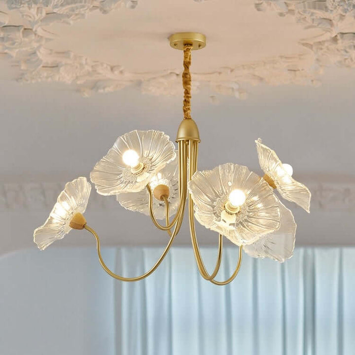 Moderne Glas Lysekrone med Lotusblomst Design