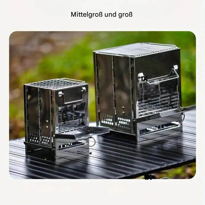 Sammenfoldelig Campingovn i Rustfrit Stål