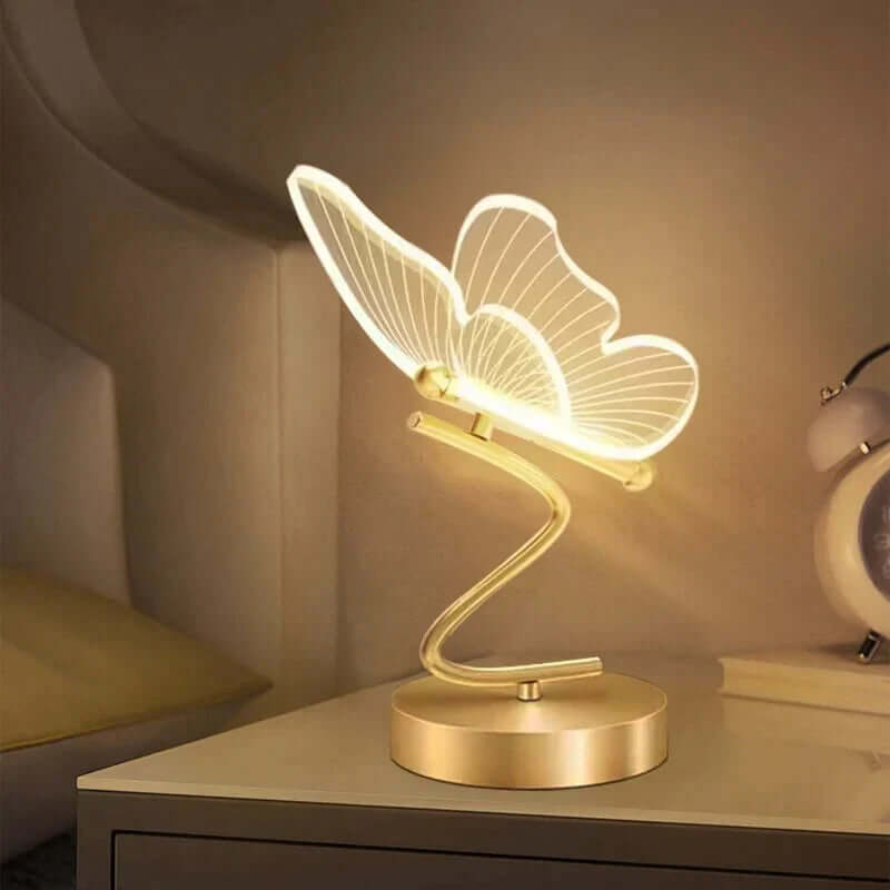 Moderne LED Bordlampe med Sommerfugledesign