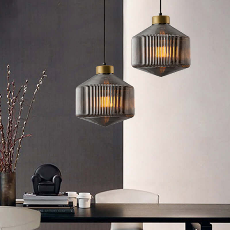 Moderne Tromle Glas Pendellampe Ø 25cm